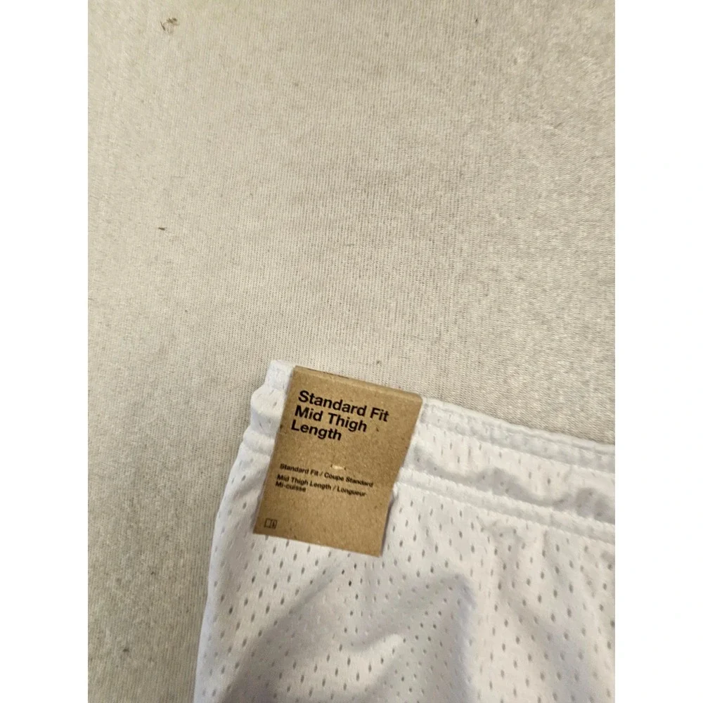 Nike Mens Dri-FIT‎ Mesh Basketball Shorts White XXL HV1880-100 Mid Thigh Length